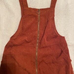 Rust Corduroy Overall Dress